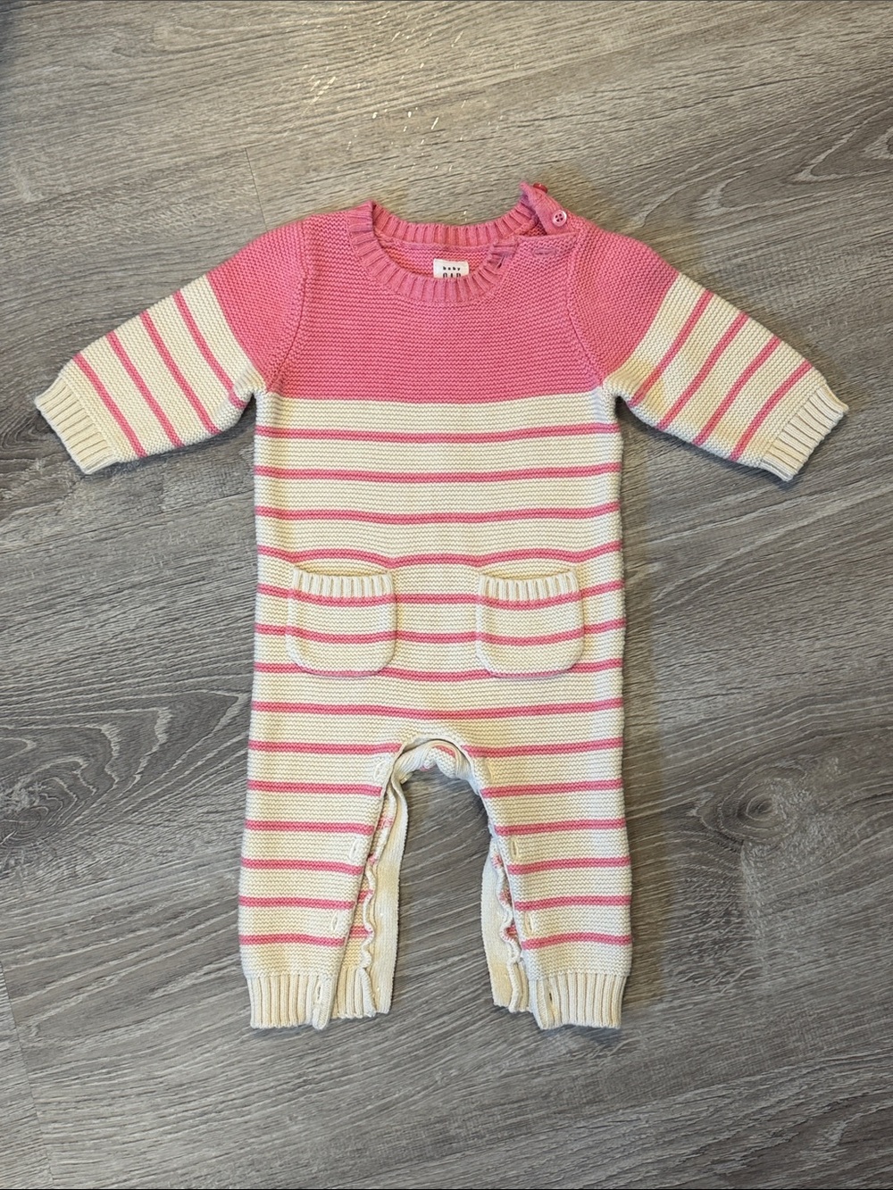 GAP Pink and Cream Striped Knit One-Piece